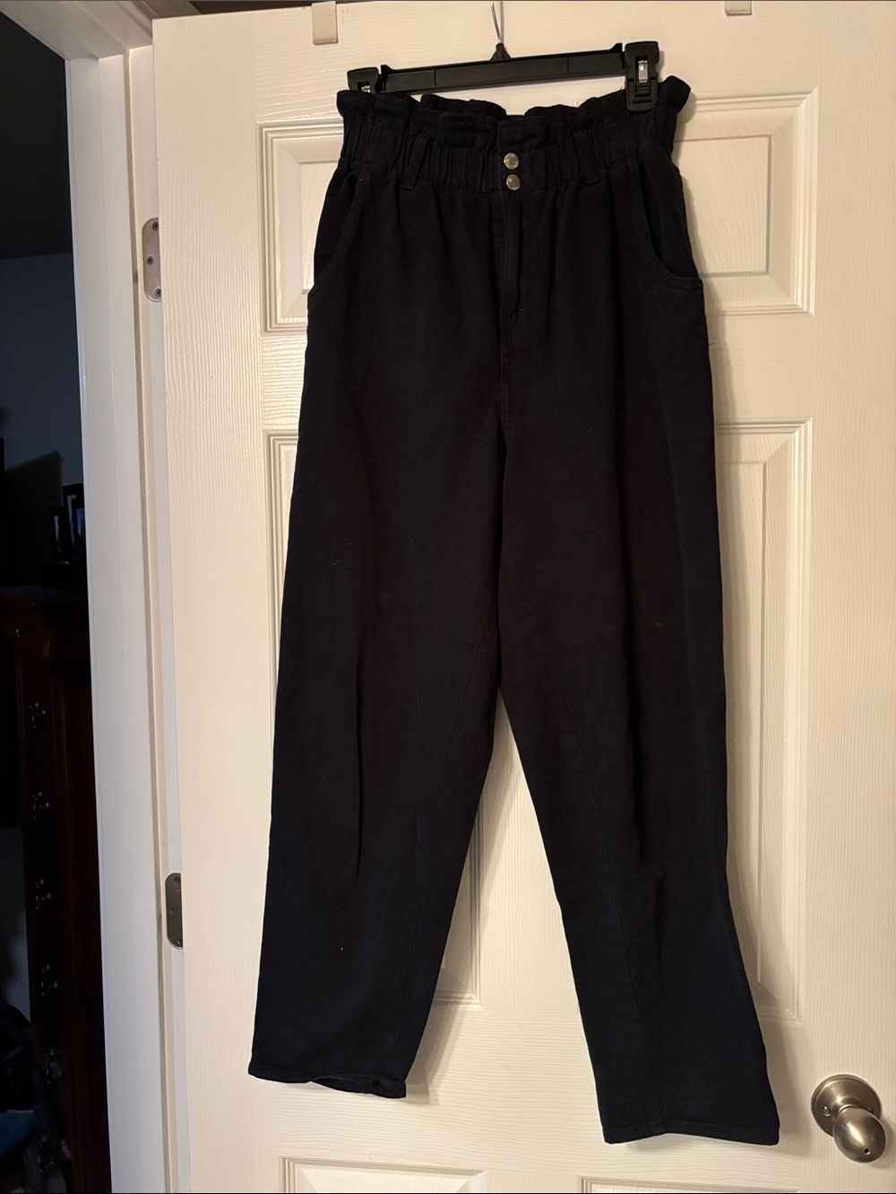 H&M Black Denim Paperbag-Waist Women's Jeans